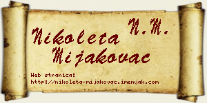 Nikoleta Mijakovac vizit kartica